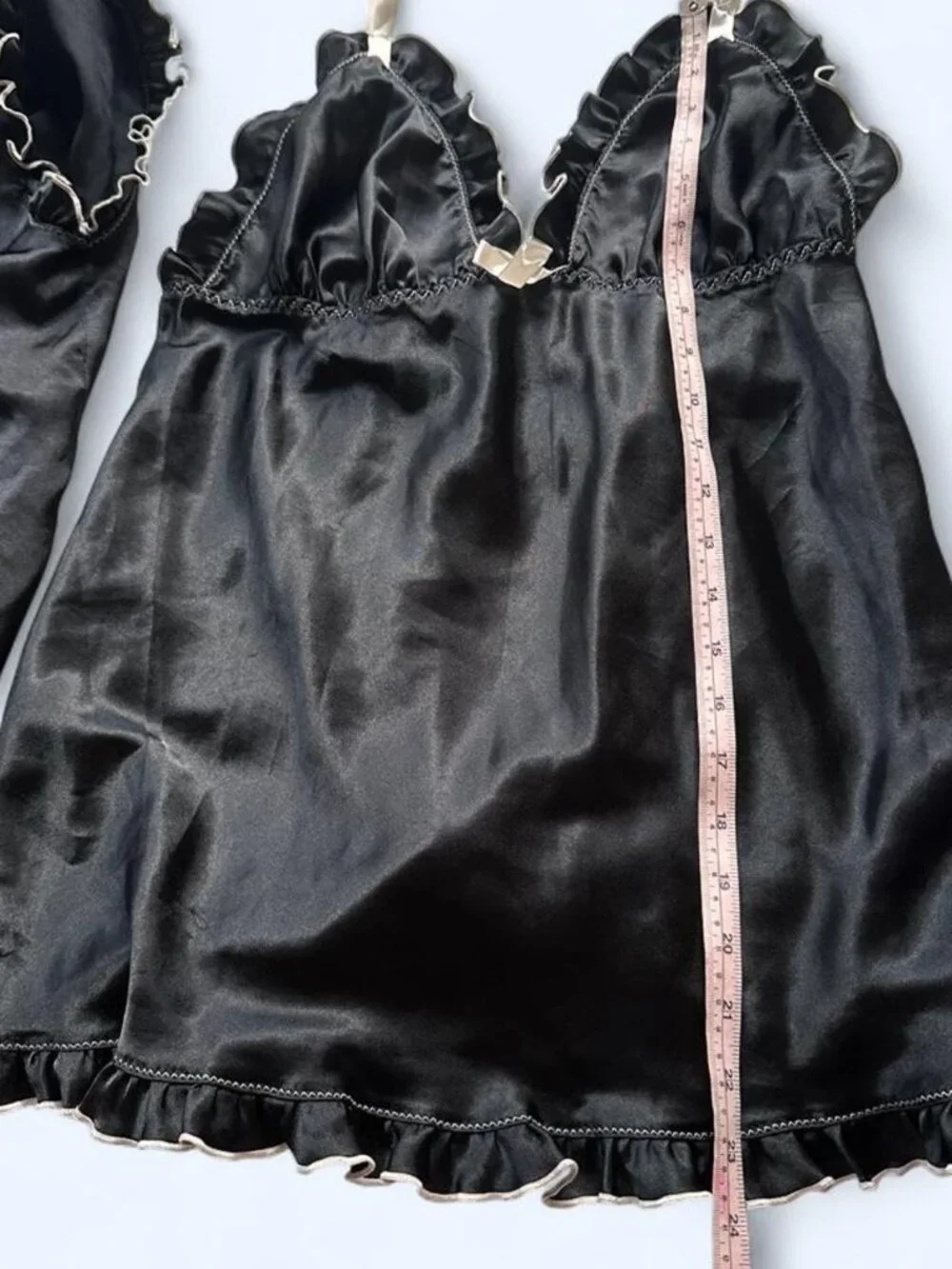 Vintage Cinema Etoile Black Peignoir & Slip Nightgown Set Medium